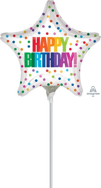 Happy Birthday Star Balloon - 5-Pack - Image 1