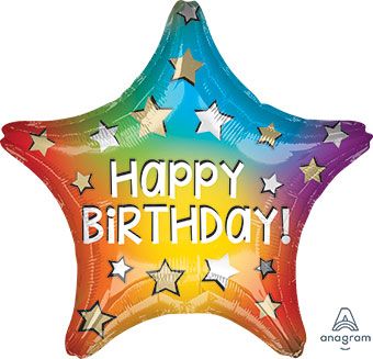 Rainbow Star Balloon - 5-Pack - Image 1