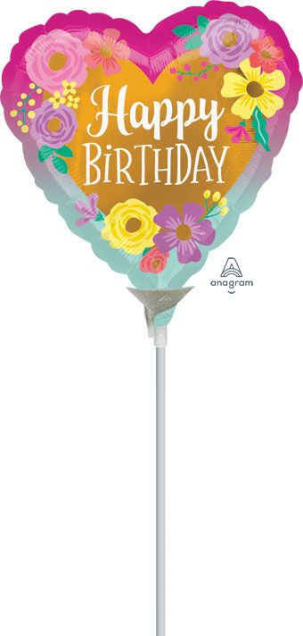 Happy Birthday Heart Balloon - 5-Pack - Image 1