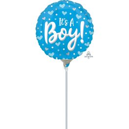 Blue 'It's A Boy' Foil Balloon 9 Inch - Image 1