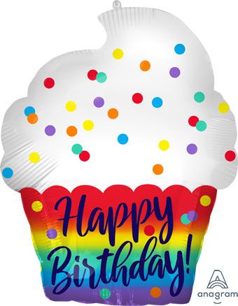 Rainbow Cupcake Balloon - 5-Pack - Image 1