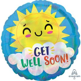 Get Well Happy Sun Balloon 18 Inch Foil - Get Well Party - Image 1