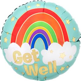 Get Well Rainbow Balloon 18 Inch - 5-Pack - Image 1