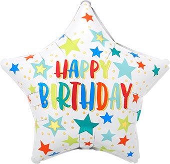 Happy Birthday Star Balloon - 5-Pack - Image 1