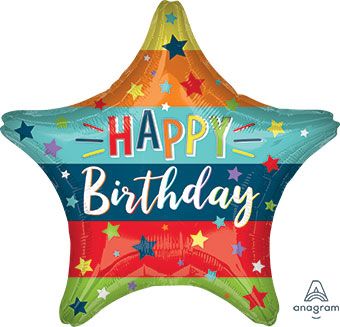 Happy Birthday Star Balloon - 5-Pack - Image 1