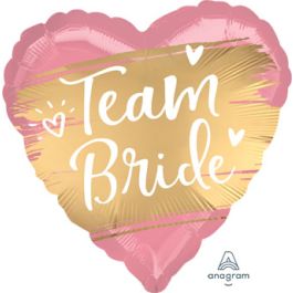 Team Bride Heart Foil Balloon 18 Inch - Image 1