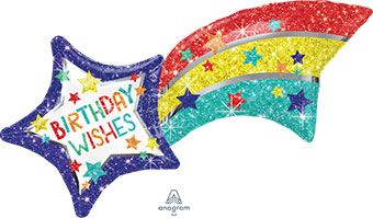 Birthday Wishes Shooting Star Balloons - 3-Pack - Image 1
