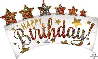 Happy Birthday Glitter Banner 3-Pack - Image 1