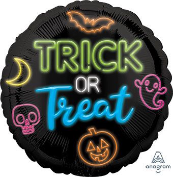 Neon Trick or Treat Balloons - 5-Pack - Image 1