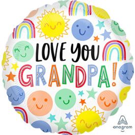 Love You Grandpa Balloon 18 Inch Round Foil - Image 1