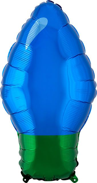 Blue Christmas Light Bulb Balloons - 5-Pack - Image 1