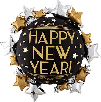 New Year Balloon 3-Pack - 30" Vintage Satin - Image 1