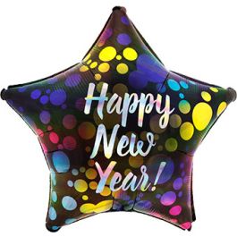 Iridescent New Year Star Balloon 19 Inch - 5-Pack - Image 1