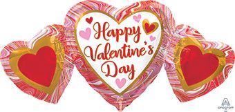 Valentine's Day Heart Balloons - 3-Pack - Image 1