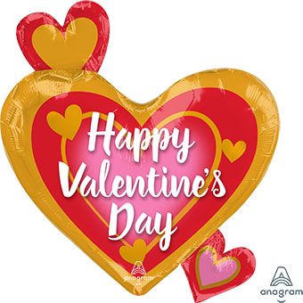 Happy Valentine's Day Balloons - 5-Pack - Image 1