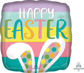 Happy Easter Bunny Ears Balloons - 5-Pack - Image 1
