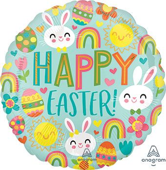 Easter Balloon 5-Pack - 18 Inch Foil - Image 1