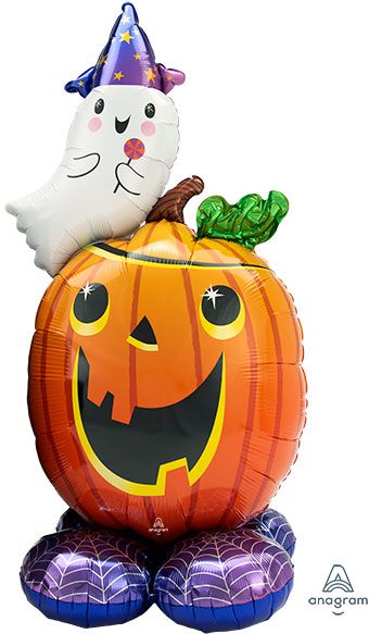 Pumpkin & Ghost Balloon 56" - Halloween Party - Image 1