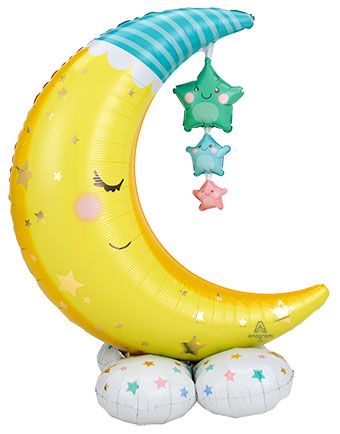 Moon & Stars Balloon 55" Foil - Party Decoration - Image 1
