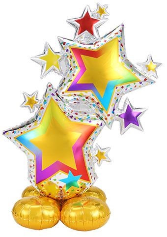 Colorful Star Cluster Balloon 59" - Party Supplies - Image 1