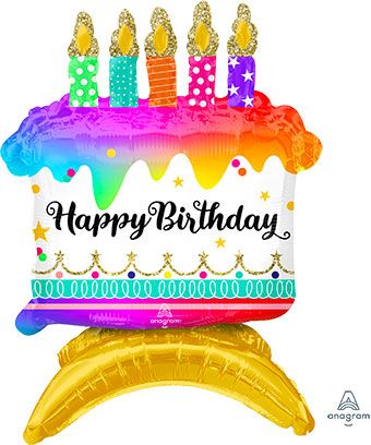 Happy Birthday Cake Balloon - 3-Pack - Image 1