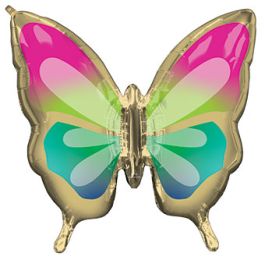 Tropical Butterfly Balloon 30 Inch Large Foil Decoration - Image 1