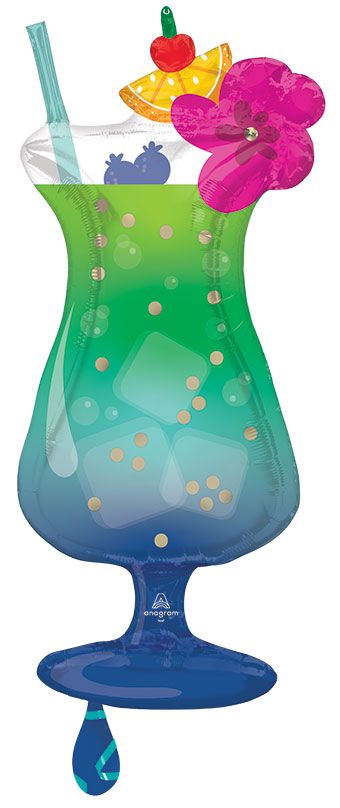 Tropical Hawaiian Drink Balloon - 3-Pack - Image 1