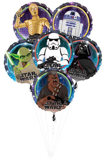 Star Wars Balloon Bouquet - 6pcs Galaxy Theme - Image 1