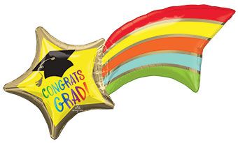 Congrats Grad Shooting Star Balloon - 3-Pack - Image 1