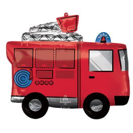 Red Fire Truck Balloon 26 Inch Large Shape Foil - Image 1