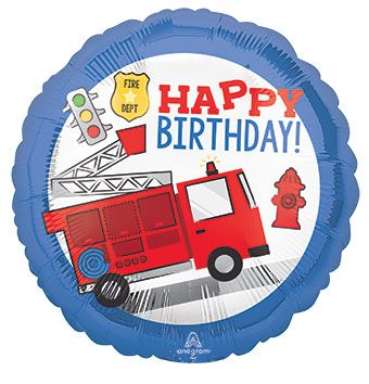 Fire Department Truck Balloons - 5-Pack - Image 1