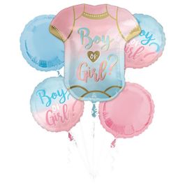 Boy or Girl Onesie Foil Balloon - Gender Reveal Decor - Image 1