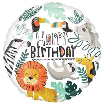 Get Wild Birthday Balloon - 5-Pack - Image 1