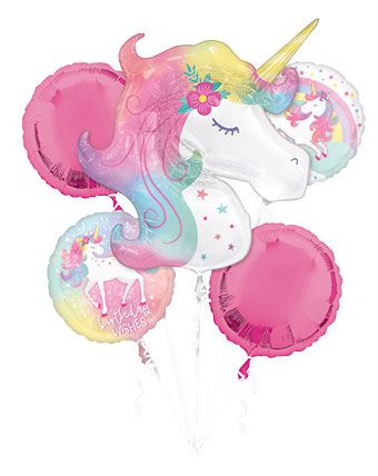 Enchanted Unicorn Balloon Bouquet - Birthday Party - Image 1