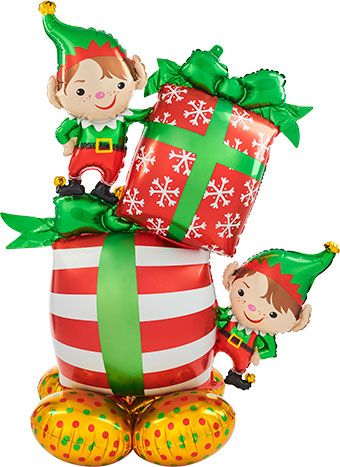 Christmas Elves Balloon 53" Foil - Holiday Party Decor - Image 1