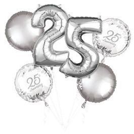 25th Anniversary Foil Balloon Bouquet - 1 Each - Image 1
