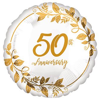 Happy 50th Anniversary Foil Balloon 18 Inch - Image 1
