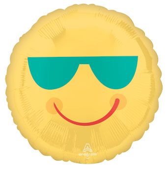 Sunglasses Smiley Face Balloons - 5-Pack - Image 1