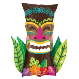 Tiki Mask Balloon 30 Inch Large Shape Foil Decor - Image 1