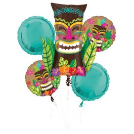 Vintage Tiki Bouquet Foil Balloons - Tropical Party Decor - Image 1