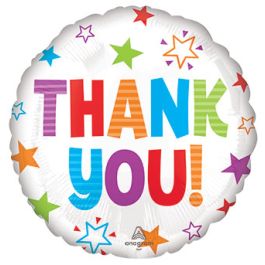 Thank You Colorful Stars Foil Balloon 18 Inch - Image 1