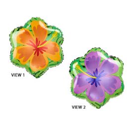 Hibiscus Floral Foil Balloon 18 Inch - Summer Decor - Image 1