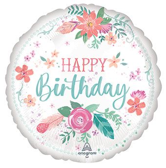 Floral Birthday Balloons - 5-Pack - Image 1
