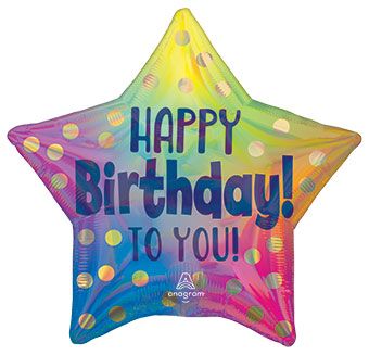 Happy Birthday Star Balloon - 5-Pack - Image 1