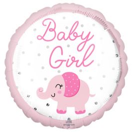 Baby Girl Elephant Foil Balloon 18 Inch - Image 1