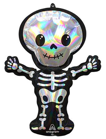 Iridescent Skeleton Balloon - 3-Pack - Image 1