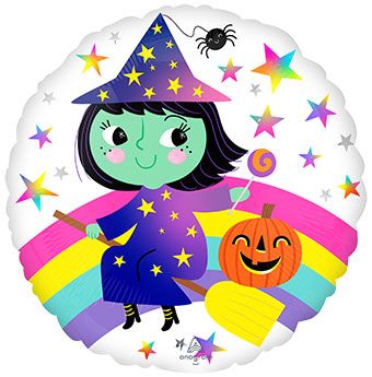 Rainbow Witch Balloons - 5-Pack - Image 1