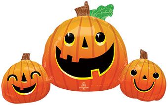 Jack-O-Lantern Balloons - 3-Pack - Image 1