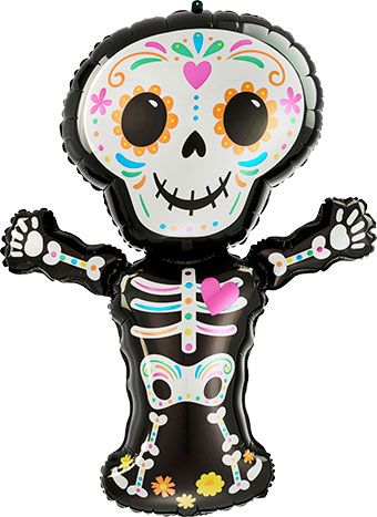Day of the Dead Skeleton Balloons - 3-Pack - Image 1