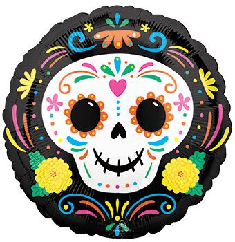 Day of the Dead Skull Balloons - 5-Pack - Image 1